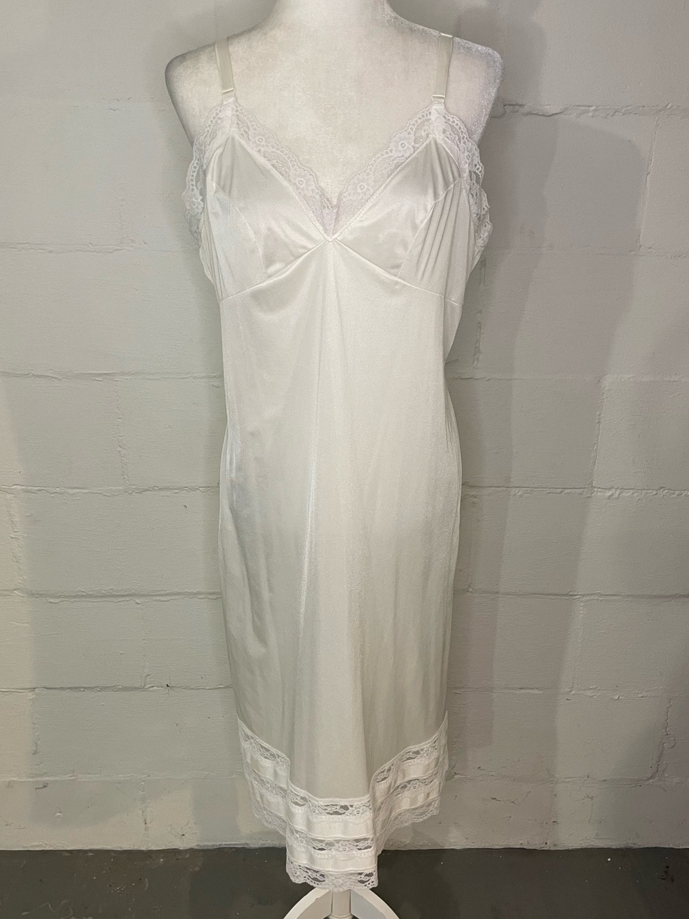 Classic Lace-Trim White Slip
